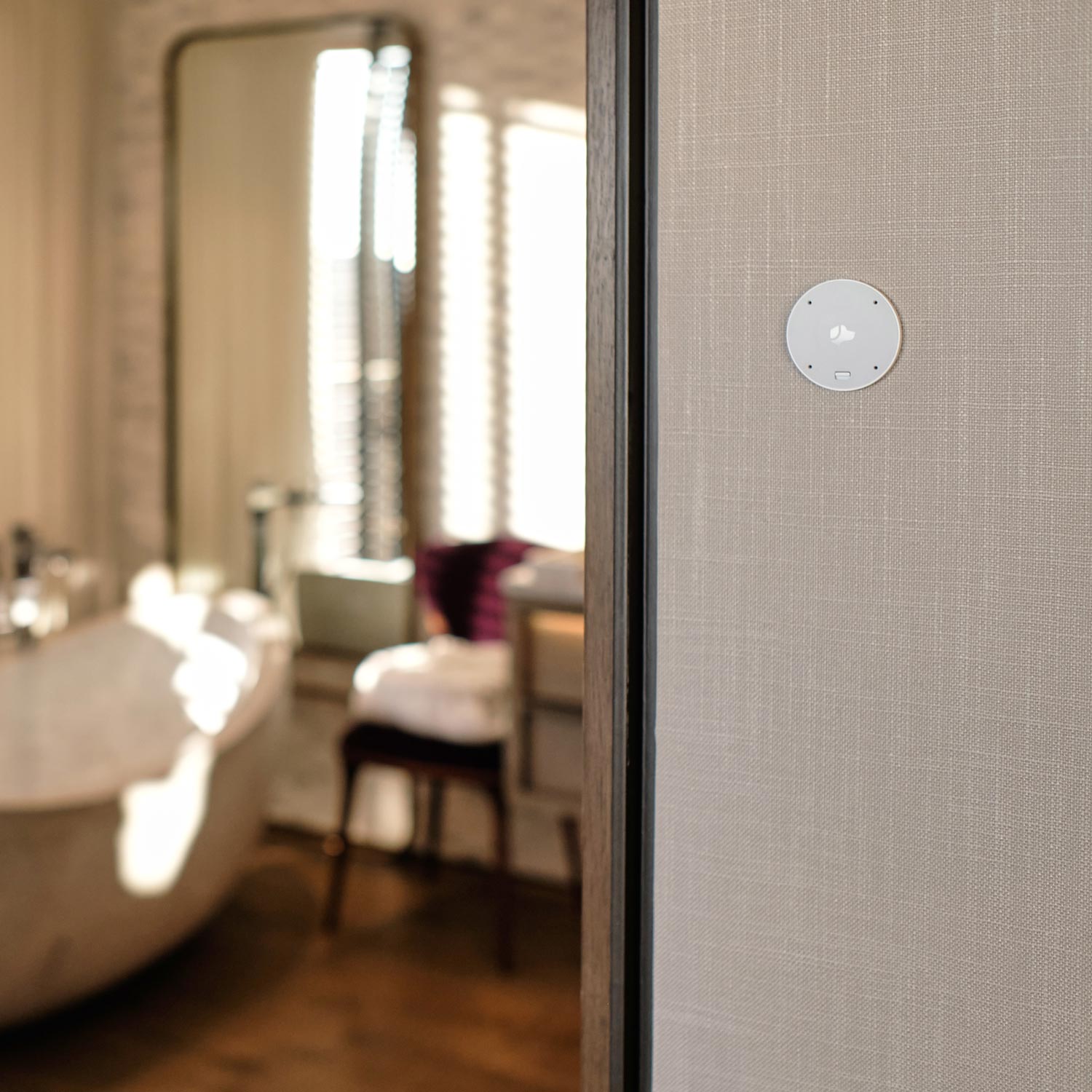 Amazon alexa on wooden furniture