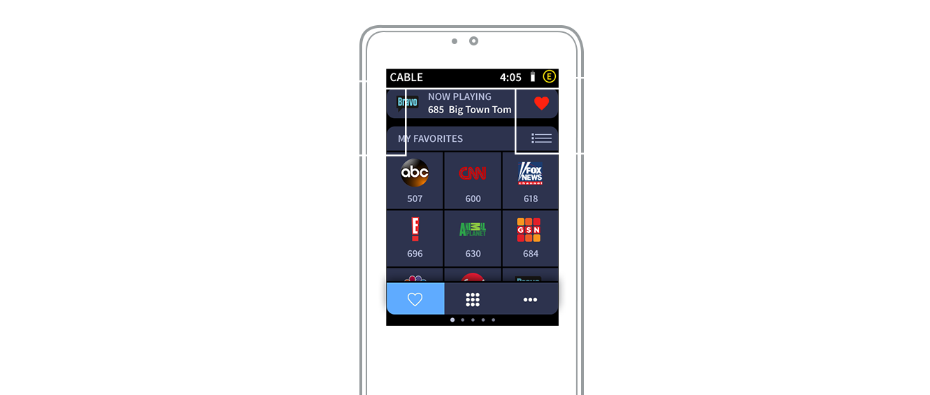 Crestron graphic showing remote interface