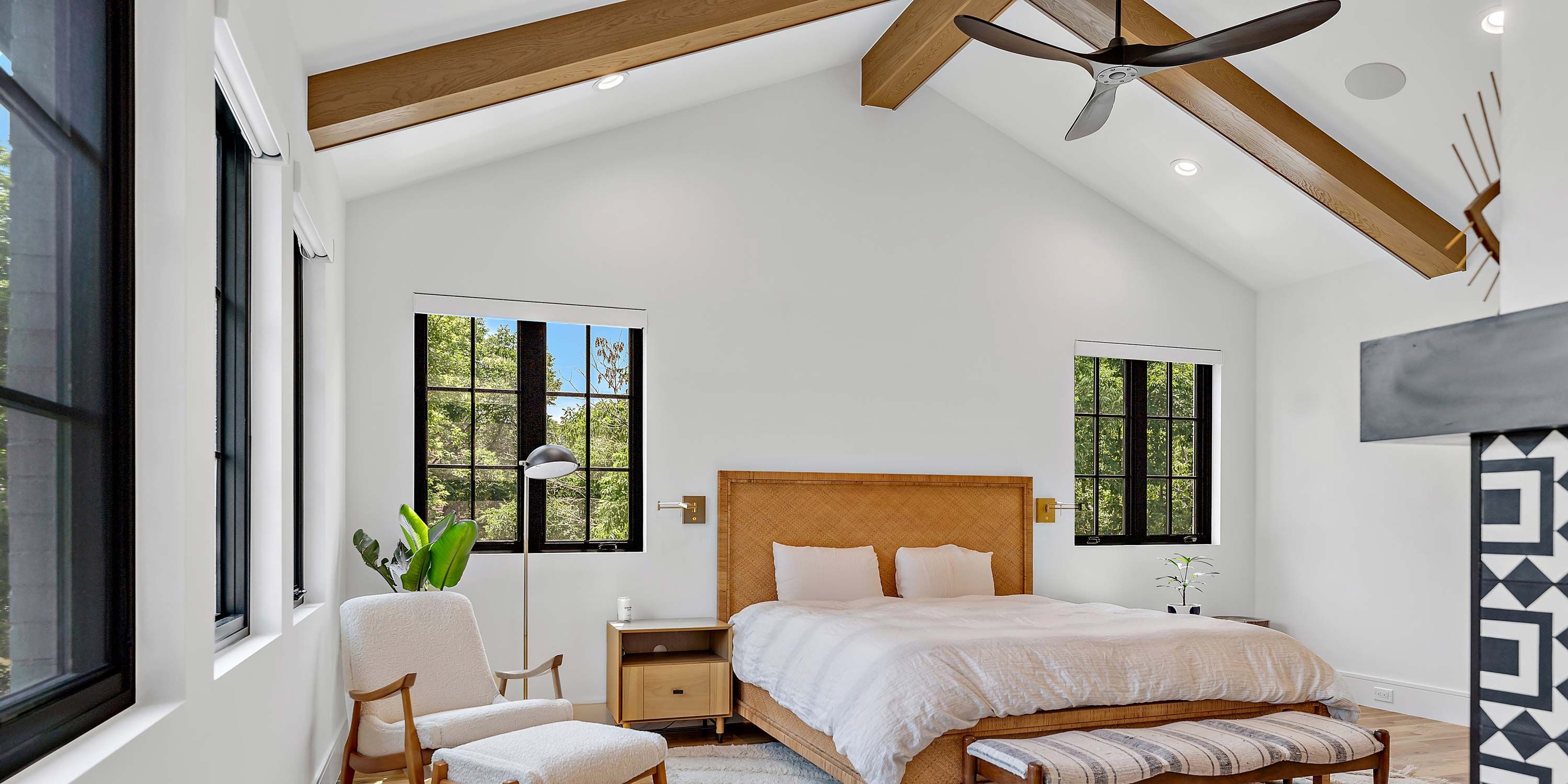 clean modern farmhouse bedroom