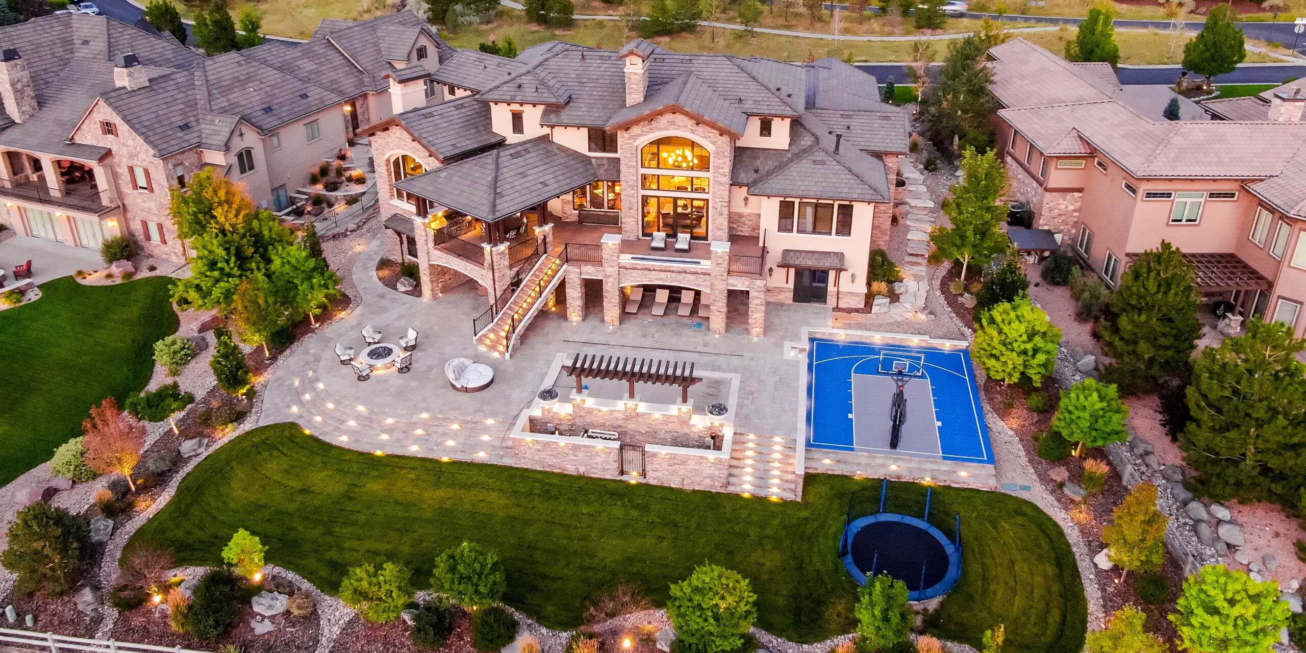 suburban home backyard